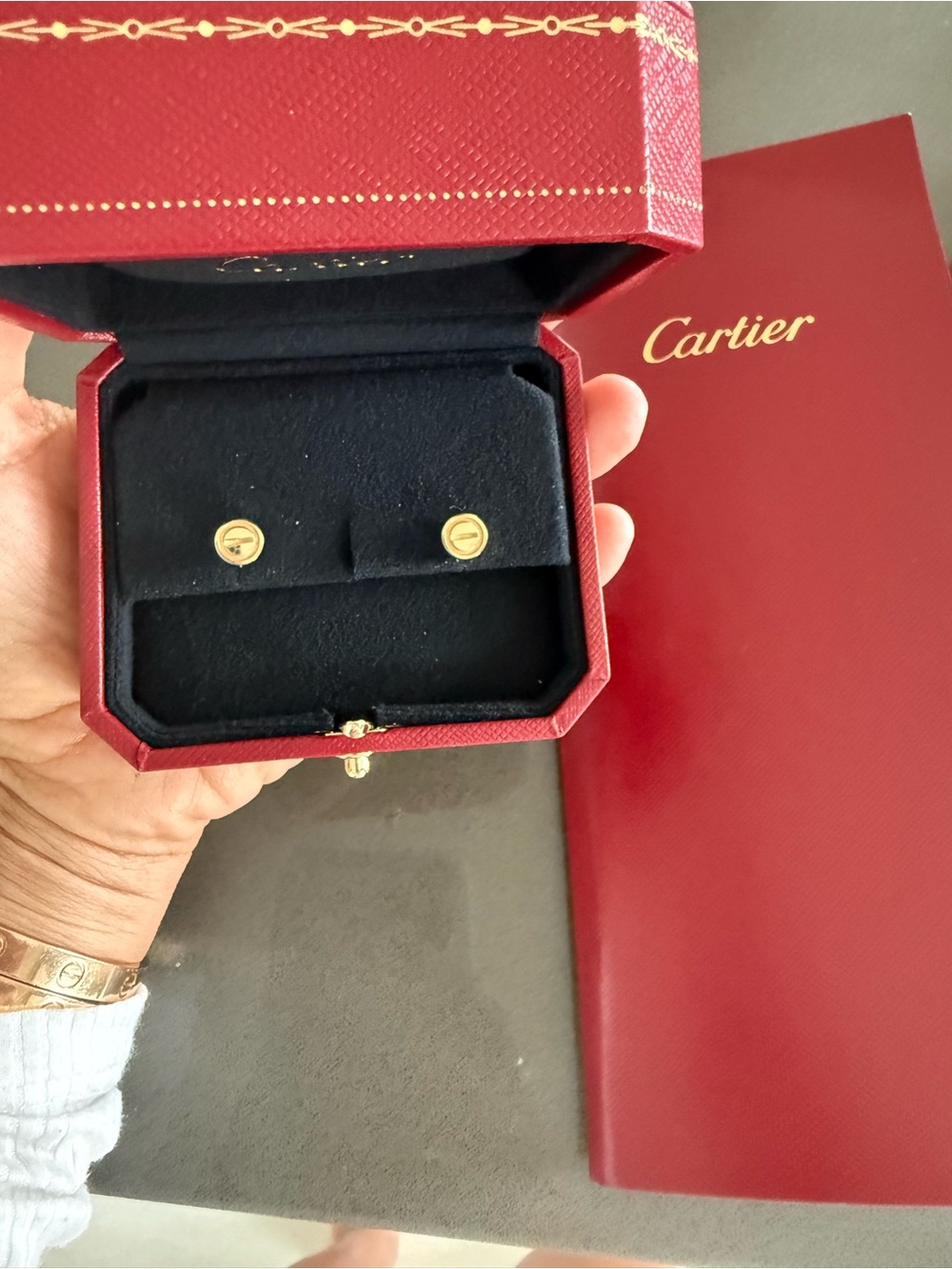 Cartier love stud yellow gold earring